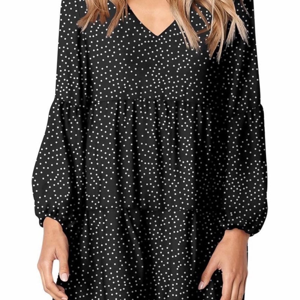 Polka Dot V-Neck Women's Dress